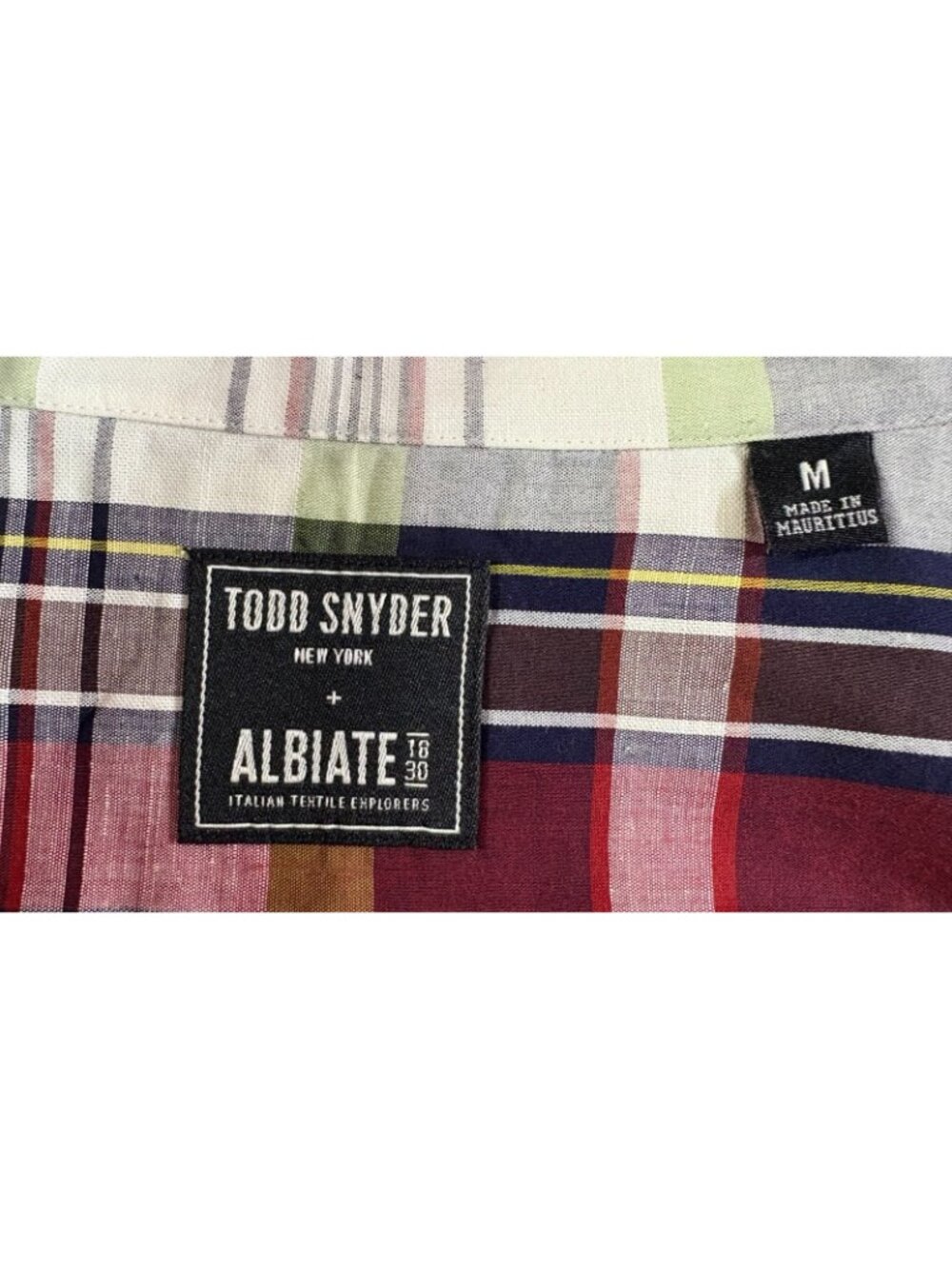 Todd Snyder X Albiate cotton lightweight plaid Shirt size M multicolor NWOT - Picture 2 of 6